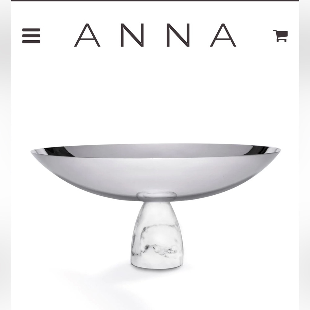Coluna Fruit Bowl Marble / Silver NIB